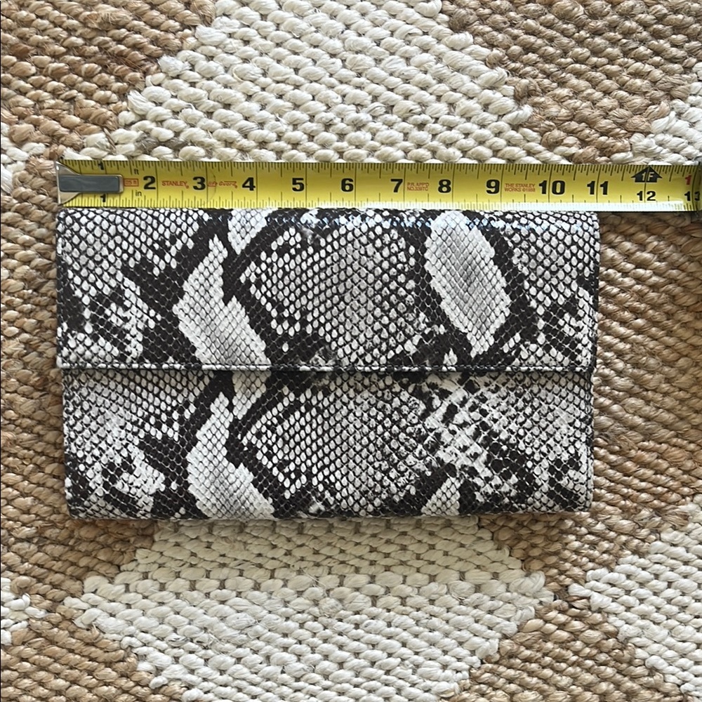 NWT Brooks Brothers Snakeskin Print Foldover/Envelope Leather Clutch - Picture 14 of 15